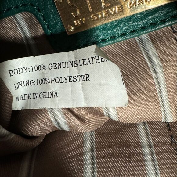 Steven Steve Madden green pebbled leather tassel slouchy hobo bag - Picture 8 of 16